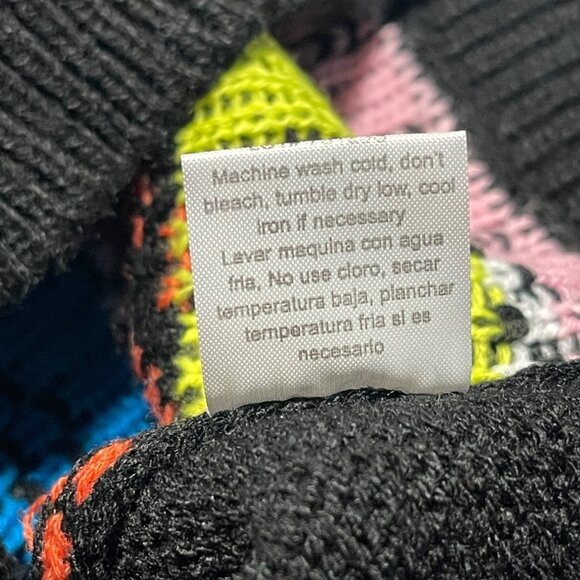 Merry Christmas By Poof  Flamingo Festive Sweater Women S Black With Pink Trim - Picture 8 of 8